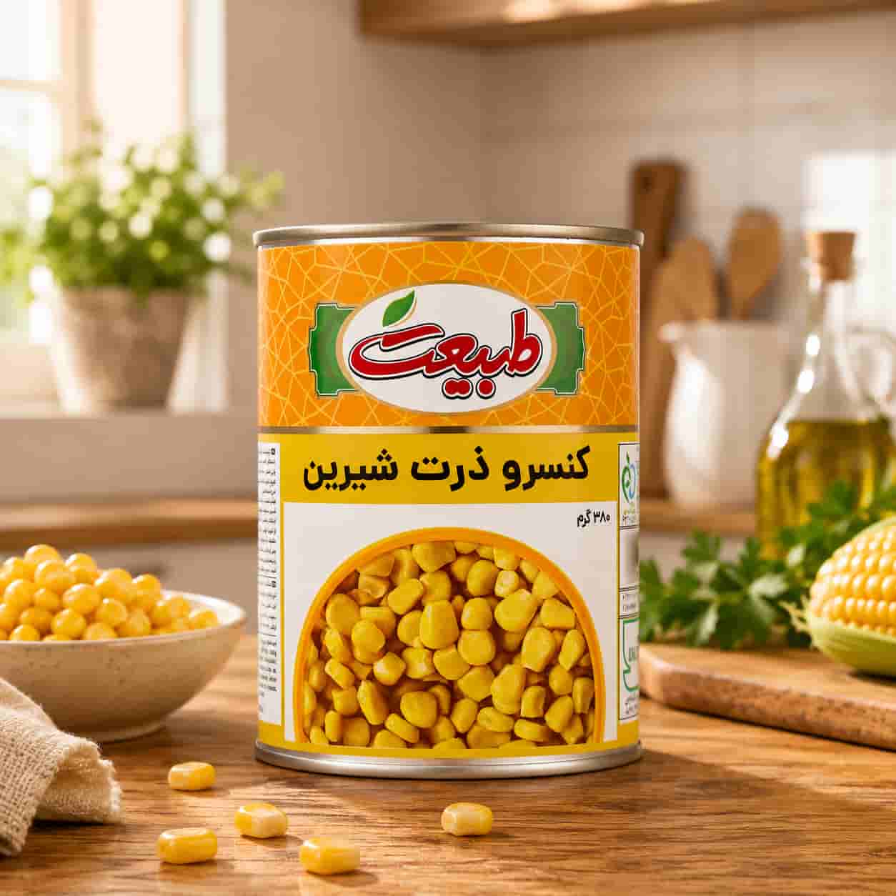 کنسرو ذرت ۳۸۰ گرمی طبیعت مناسب استفاده در انواع دستورهای غذایی
